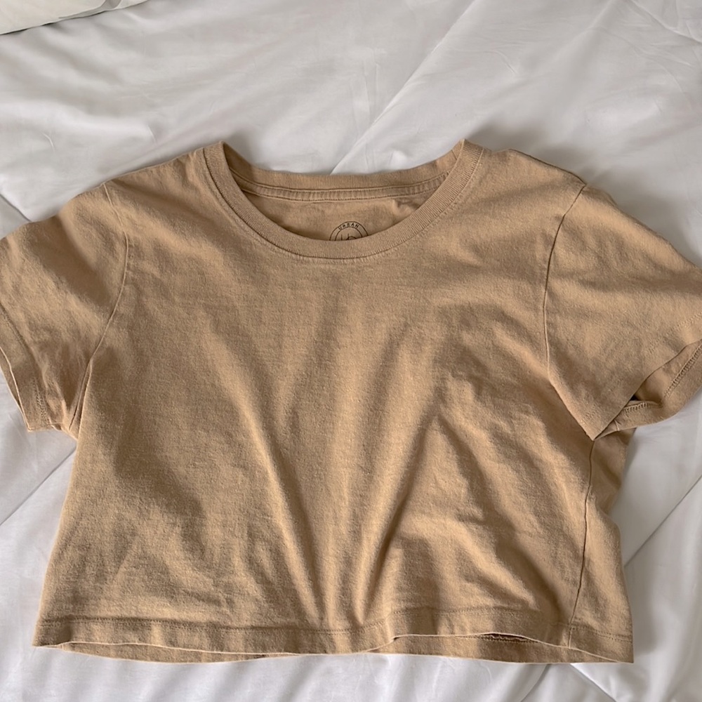 Urban Outfitters cropped tee in shade tan